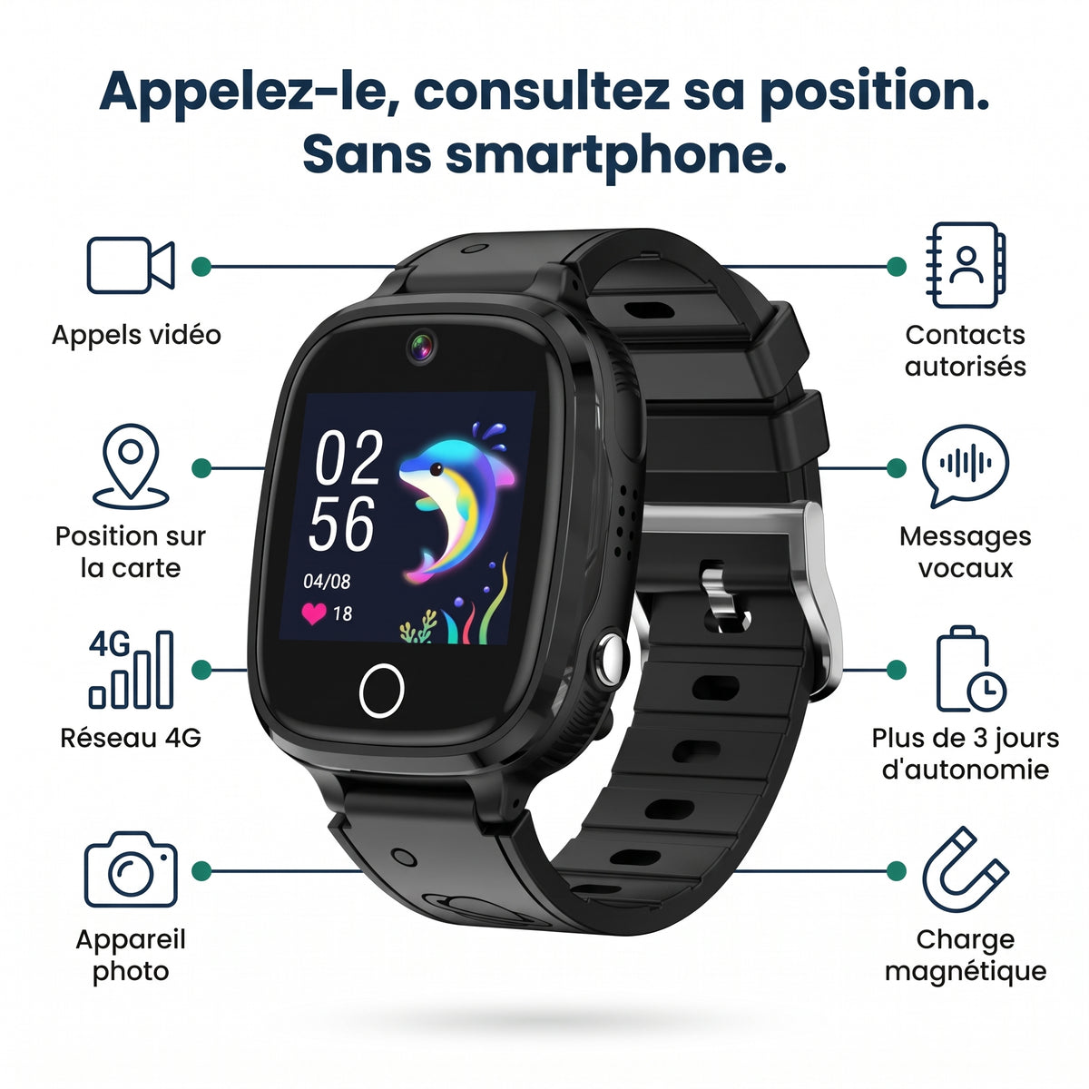 Vaultoor Premiers Pas : montre connectée 4G enfant 4-7 ans